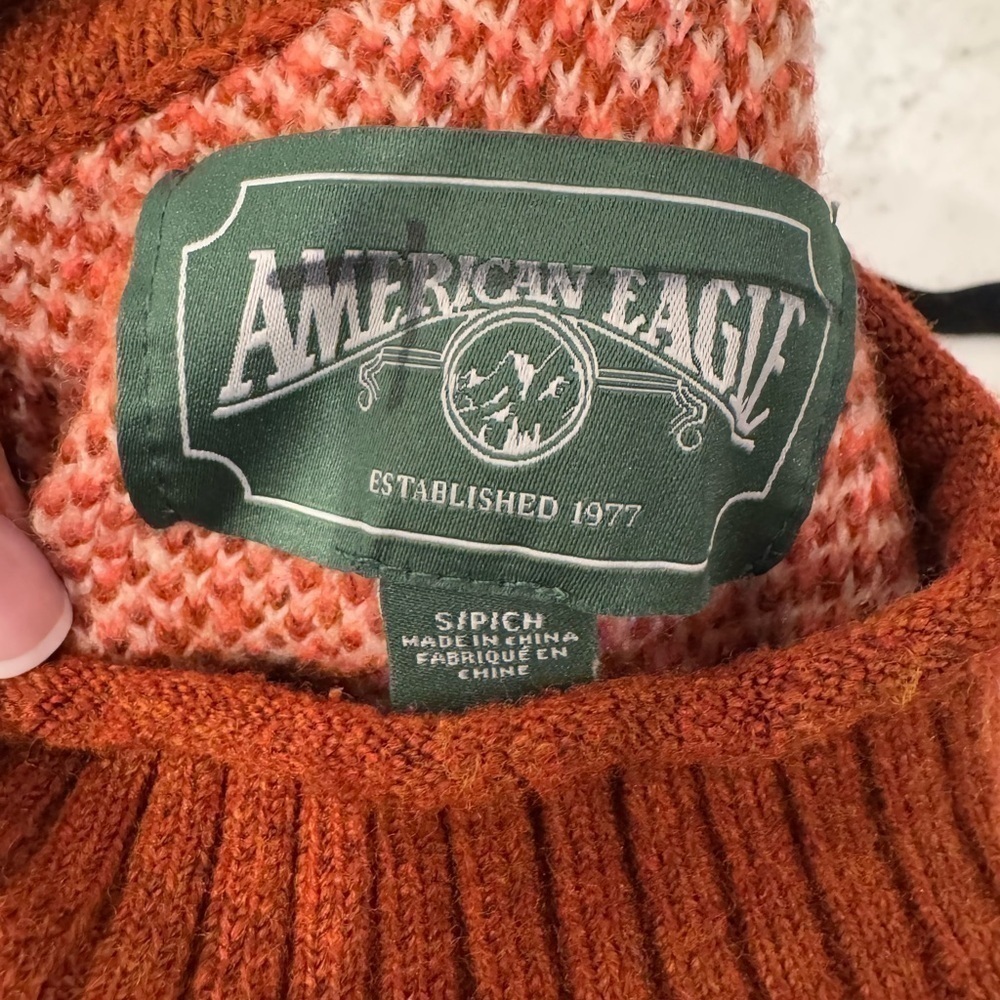 AMERICAN EAGLE mock neck Aztec geometric sweater S Norwegian nordic - Picture 4 of 8